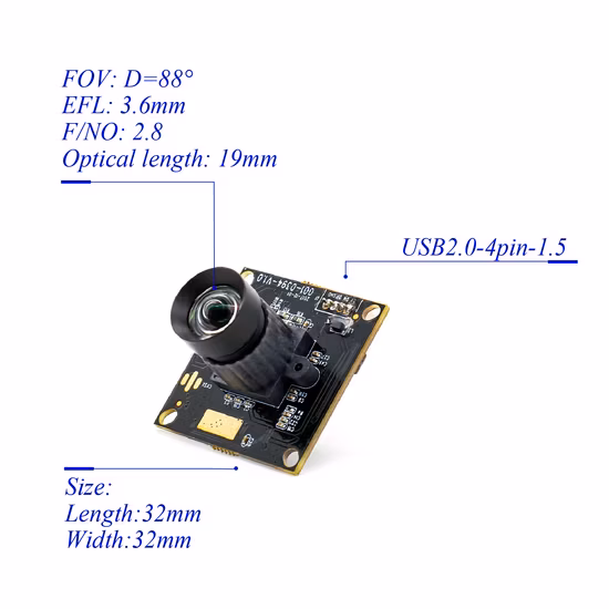 Módulo de câmera USB com lente grande angular de 120 graus Af 8MP com sensor Sony Imx179