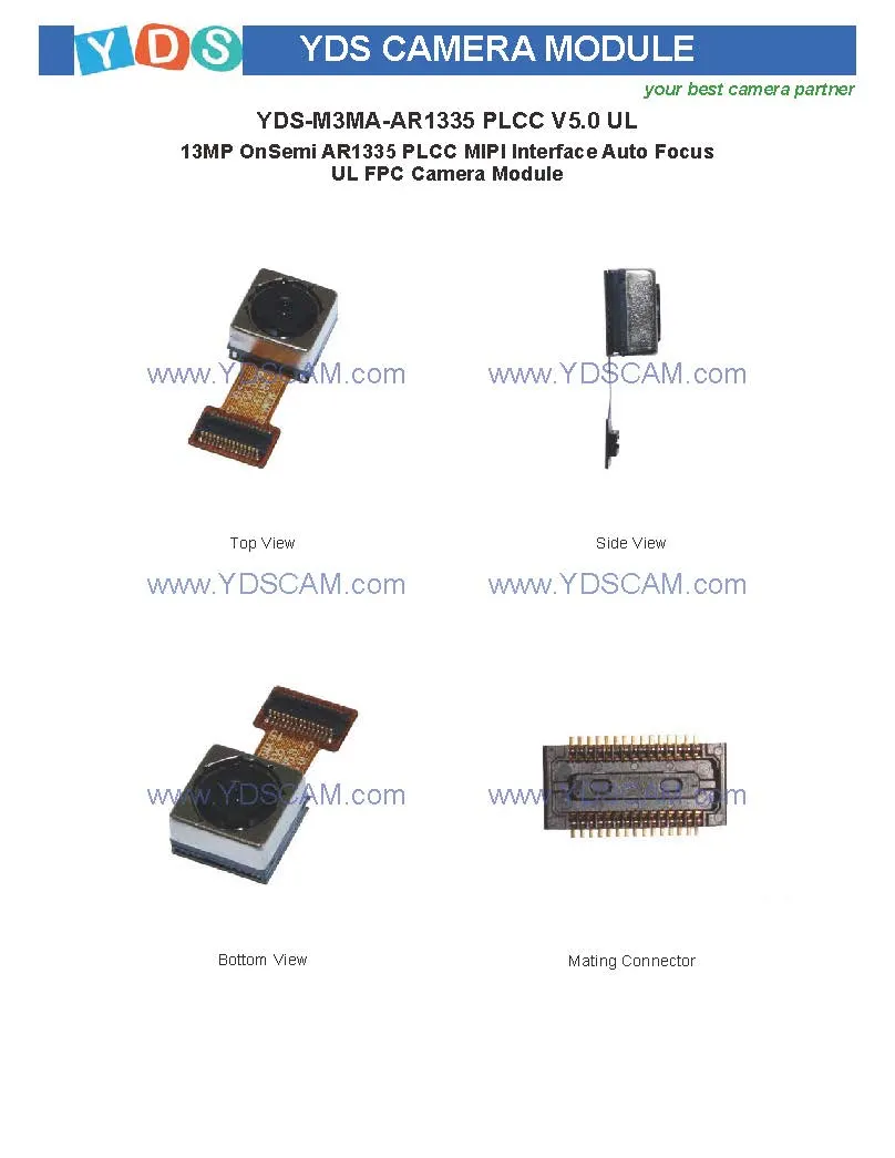 Yds-M3ma-Ar1335 Plcc V5.0 UL 13MP Ar1335 Plcc Mipi Interface Auto Focus UL FPC Camera Module